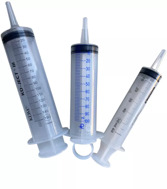 LARGE 60ml(50+10ml) 100ml 160ml SYRINGES OIL GLUE RESIN DIY GARDEN GARAGE BRAKES