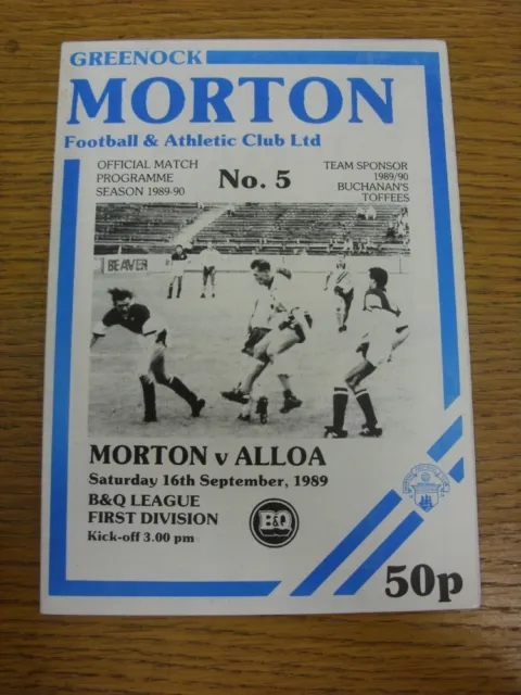 16/09/1989 Greenock Morton v Alloa Athletic  . Faults with this item should have