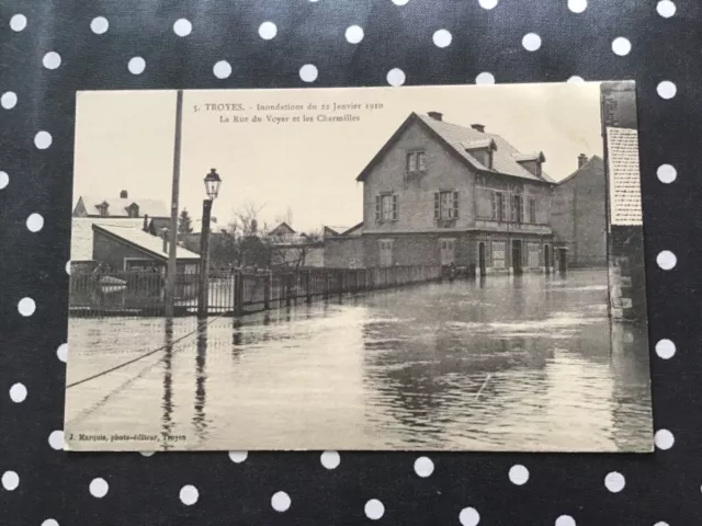 Troyes Crue de 1910 la Rue du Voyer et les Charmilles.