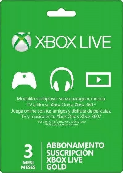 Abbonamento Xbox Live 3 Mesi Game Pass Core Console Microsoft Xbox One Series X