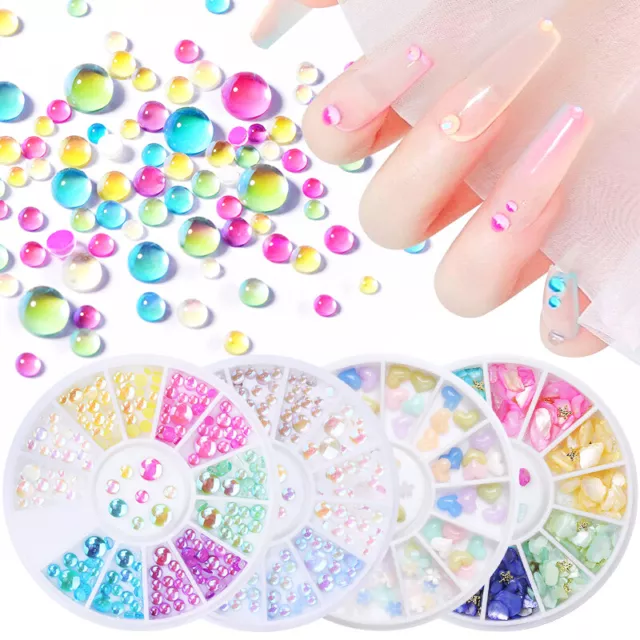 Mixed Size Glass Nail Art Rhinestones Flatback AB Crystal 3D Gem Decoration DIY