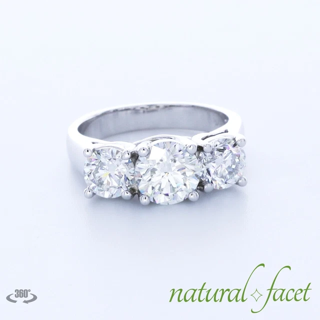 3.27Ctw Natural Diamonds H/Vs1 Round Cut 14K White Gold Classic Engagement Ring