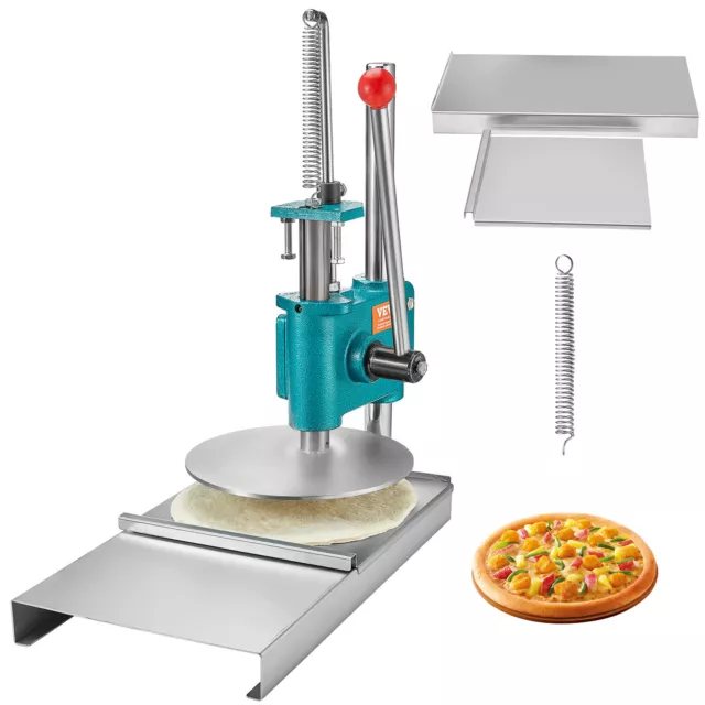 VEVOR Prensa de Masa Máquina de Pizza Manual Bandeja de Acero Inoxidable 24 cm