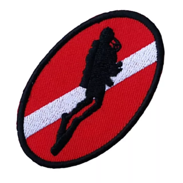 Flaggen Patch Tauchfahne Sportwaren 7 X 4.5 Cm Für Taucher Rot Schwarz