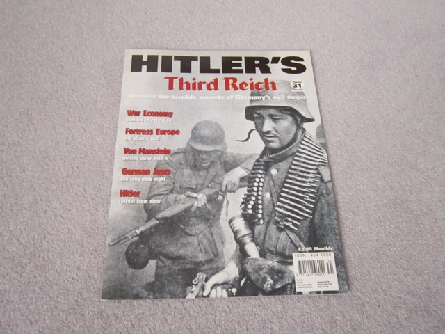 HITLER'S THIRD REICH magazine issue 31,Von Manstein ,Fortress Europe,war economy £5.75 - PicClick UK