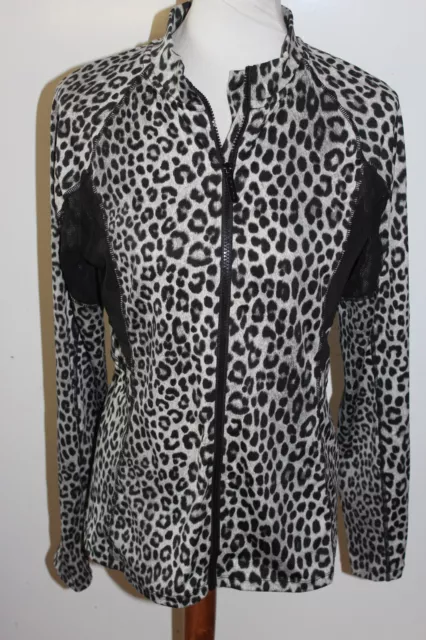 Michael Kors Cheetah Leopard Athletic Jacket Sz Lg L#639