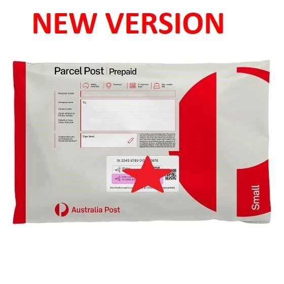 10x AUSTRALIA POST **(NEW VERSION)** PREPAID SATCHEL 5kg Small 355 x 220mm