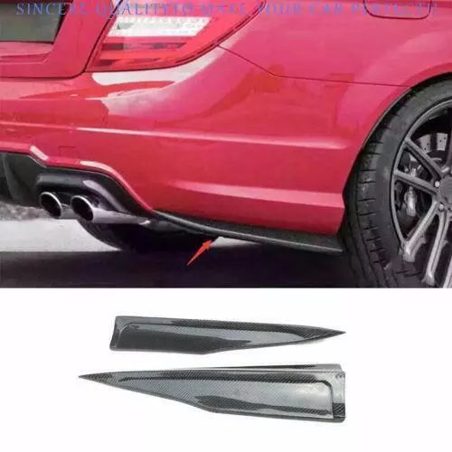 For Benz C63 W204 2011-14 Dry Carbon Fiber Rear Bumpers Lip Side Skirt Splitter