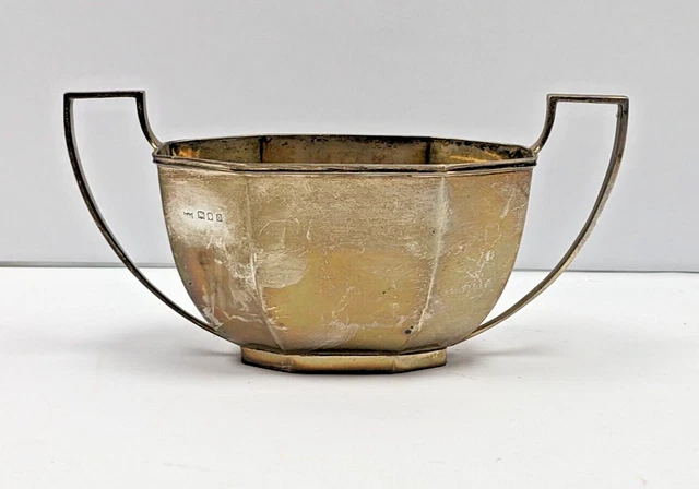 HM Solid Silver Sugar Bowl, Daniel George Collins, London, 7.50ozt  B480 A90