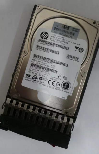 HP 450GB 2.5" SAS 10K Hard Drive  581310-001 6G DP MBF2450RC G6 G7 CADDY