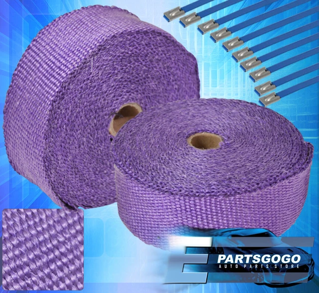 30Ft X 2" X1.5mm Jdm Heat Thermo Wrap Cover Turbo Charger Header Purple