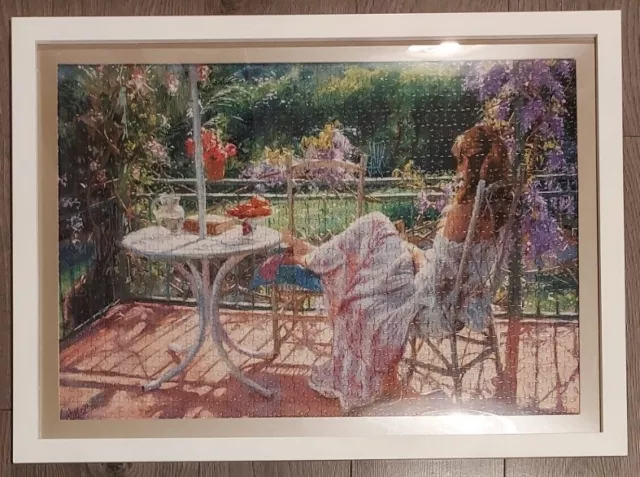 Framed 1000 Piece Jigsaw Puzzle "Among Visterias by Vicente Rome" 55.5 x 75.5cm