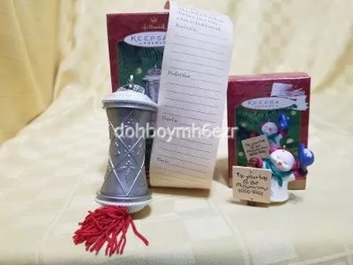 Hallmark 2000 Millennium Time Capsule Snowma'am Snowman Ornament LOT