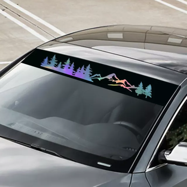 130X21CM Car Front Windshield Tree Mountain Graphics Sunshade Sticker PVC Decal