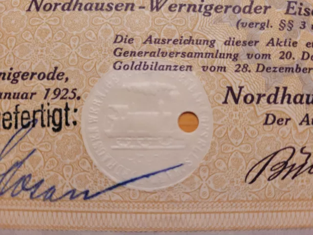 D: BAHN: Nordhausen- Wernigeroder Eisenbahn, 1925, 500 RM,  HARZ-BAHN* 2