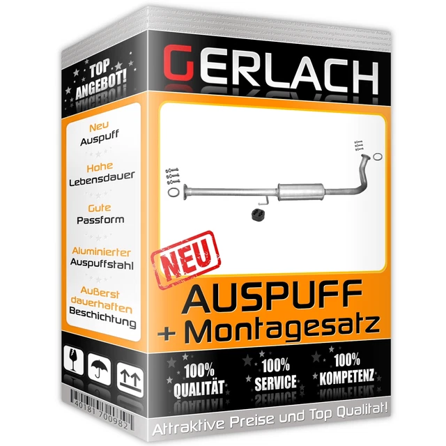 Ligne D'échappement Complète Pour Honda HR-V 1.6 16V (1999-2005) - Silencieux Intermédiaire - Homologation E - Neuf