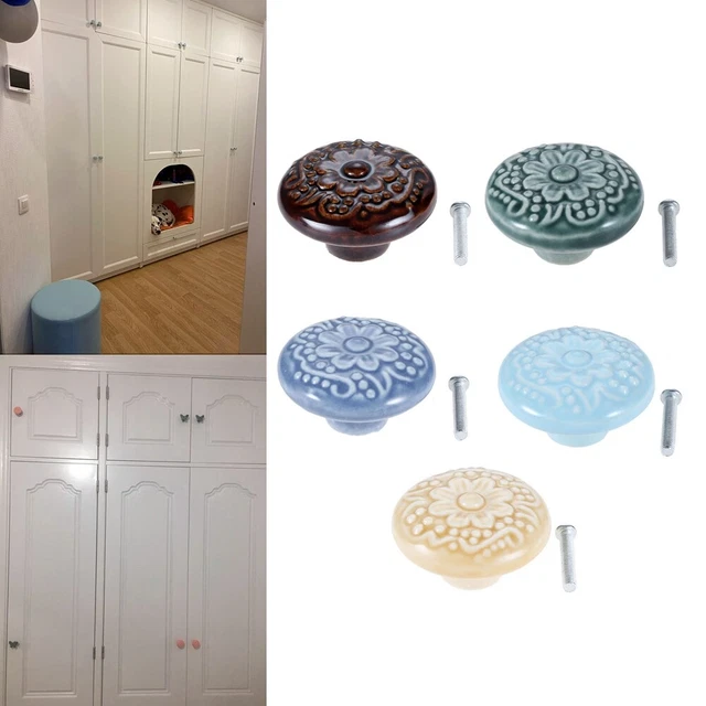 Ceramic Knobs Cabinet Drawer Dresser Cupboard Pull & Handles Decorative Hardware