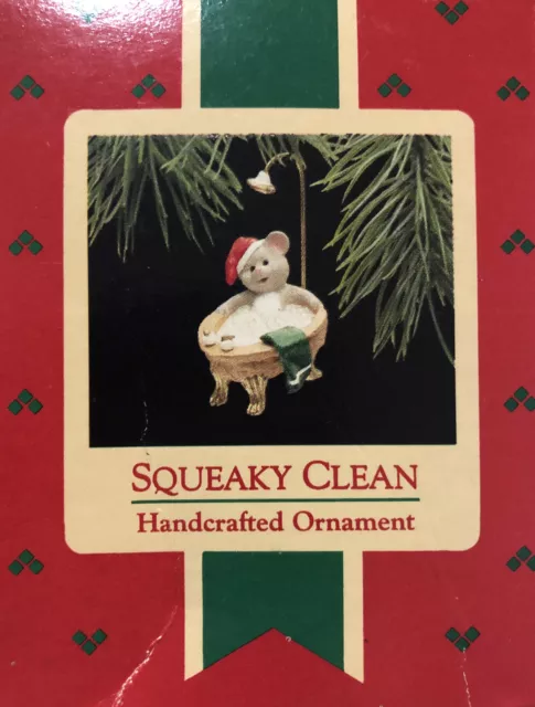 1988 Squeaky Clean - Hallmark Ornament - Mouse in Bubble Bath