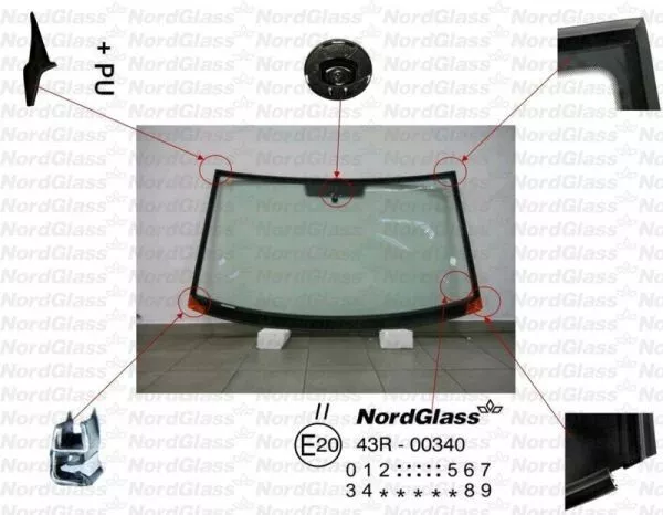 Für VW T5 Bus + Pritsche 2009-2015 Windschutzscheibe Frontscheibe Grün Leiste