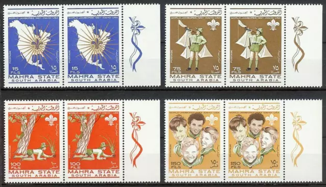 South Arabia Yemen 1967 Boy Scouts Jamboree Idaho US pairs MNH