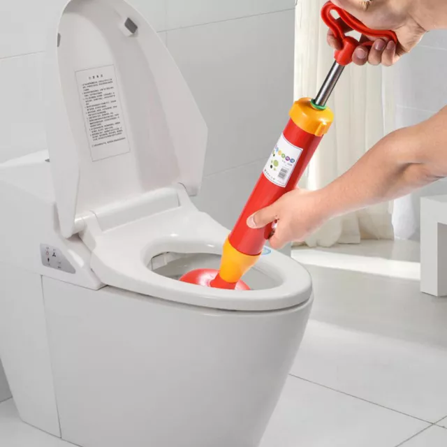 Handle Powerful Suction Plunger Toilet Dredger Cleaner Drain W/Suckers RE