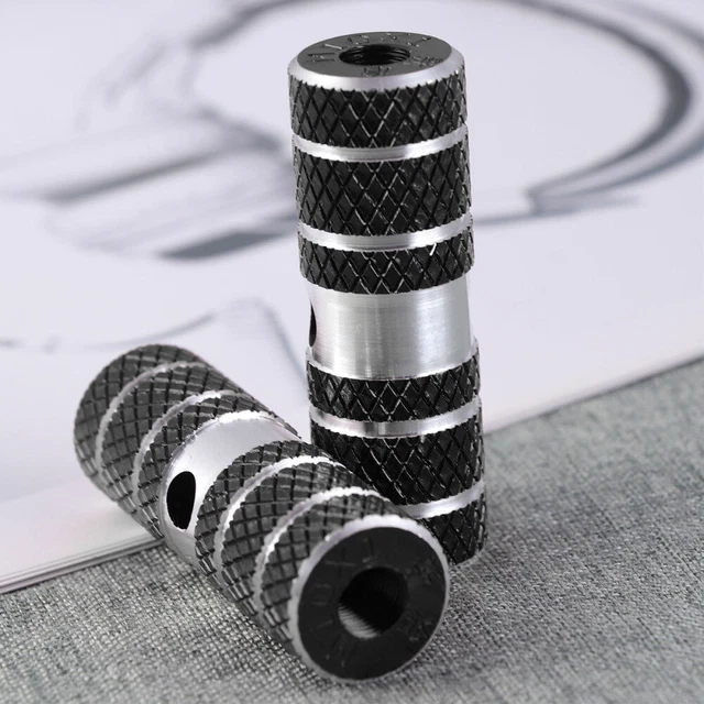 Piquets de Vélo Antidérapants en Alliage d'Aluminium, Piquets BMX, Piquets Cylindriques pour Vélos BMX, Piquets MTB, pour BMX Cascades, Cyclisme, Vélo de Montagne, Argent