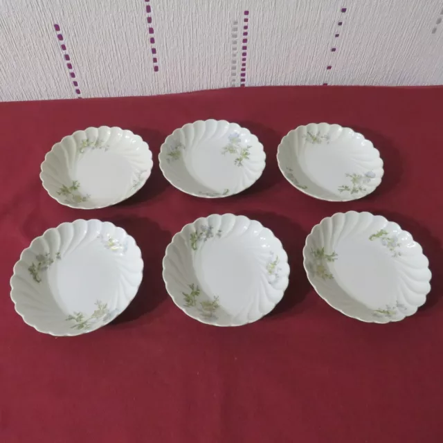 6 Tazas de Postre Porcelana de Limoges haviland Modelo Torse Margaux Ø 12,5