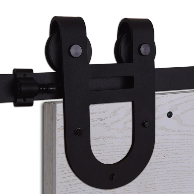 4-20FT Sliding Barn Door Hardware Kit U-Shape Horseshoe for Single/Double/Bypass