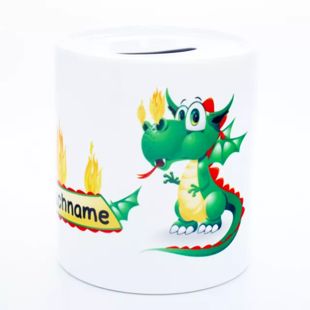 Drachen Spardose mit Namen Geschenk Junge Mädchen Kinder Einschulung Geburt Baby