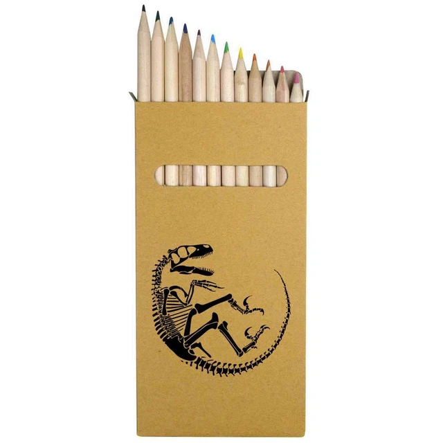 12 x 'Velociraptor Fossil' lang 178 mm Buntstifte/Bleistift-Set (PE00051119)