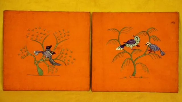 Chinese old hand embroidery pair pillow covers