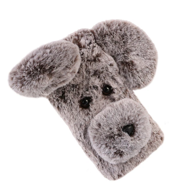 Doux chien en peluche à motifs cas de téléphone mignon mode hiver garder 11