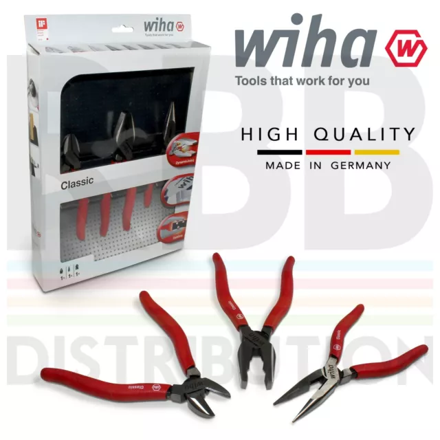 WIHA 26850 3 Piece Plier Set Needle Nose & Diagonal Cutters Z99000101