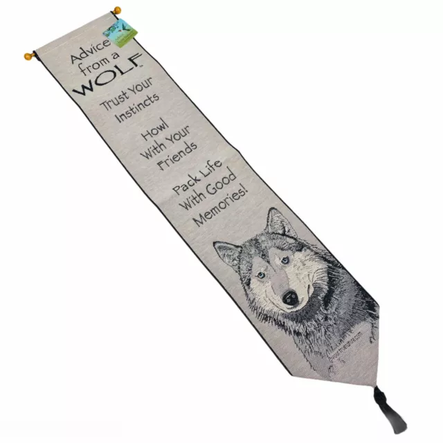 Advice From A Wolf True Nature Tapestry Wall Hanging Bellpull