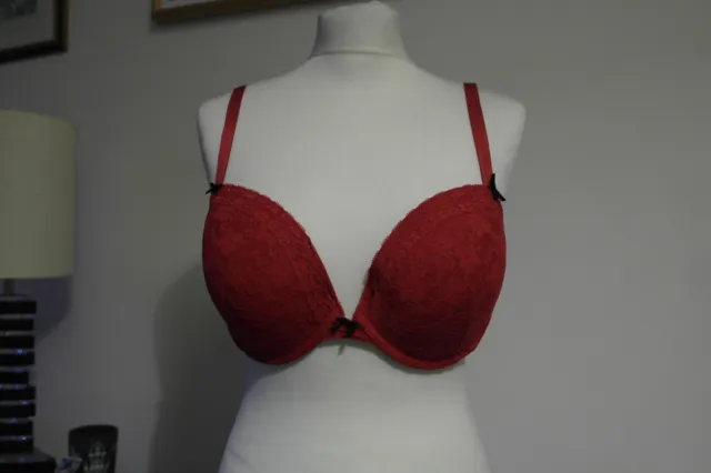 ASDA PADDED UNDERWIRED bra with rose sparkle effect and bow size