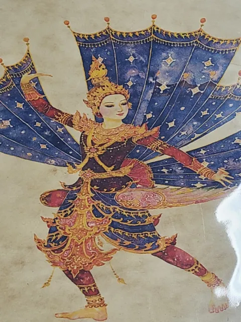 Thai Dancer Artwork On Mache Backing 20x16