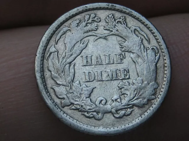 1871 P Seated Liberty Half Dime- Fine/VF Details