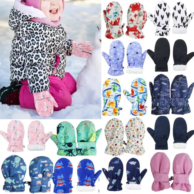 Toddler Mittens Waterproof Winter Warm Snow Ski Gloves For Kids Baby Girls Boys