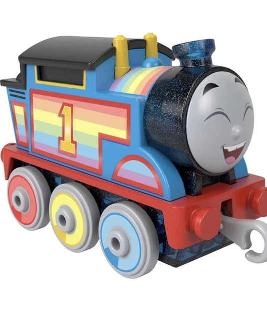 THOMAS & FRIENDS Rainbow Thomas All Engines Go Metal Push Along Train ...