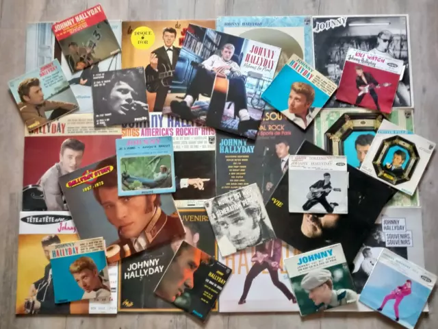 JOHNNY HALLYDAY LOT de  30 VINYLES  LP / EP