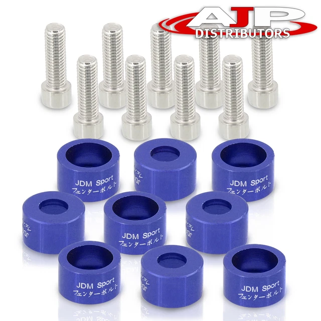M8 x 1.25 9PC EG EK EM DC Exhaust Header Manifold Dress Up Bolts Washer Kit Blue