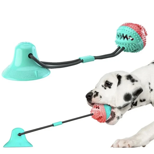 DOG ROPE TOY Heavy Duty Suction Cup Interactive Game Treat Dispensing