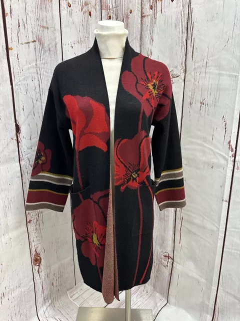 Maxsport Red Black Floral Duster Jacket size Small TCC