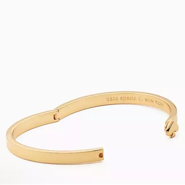 NWT Kate Spade Everyday Spade Thin Metal Bangle Gold Bracelet New York Logo 2