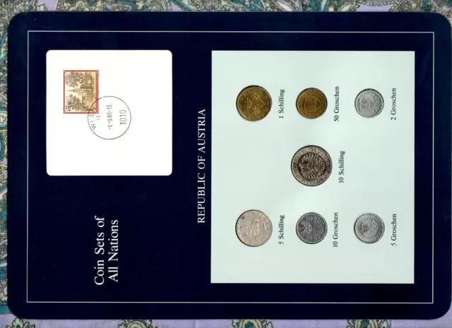Coin Sets of All Nations Austria 1961-1994 UNC 5 Schilling 1961 Silver 1.9.89