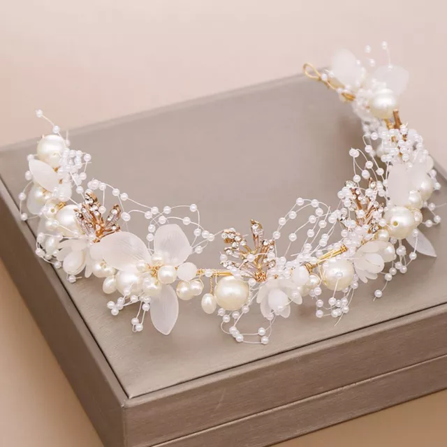 Crystal Tiara Bridal Wedding Pearl Pageants Hair Crown Bride Headband Rhinestone