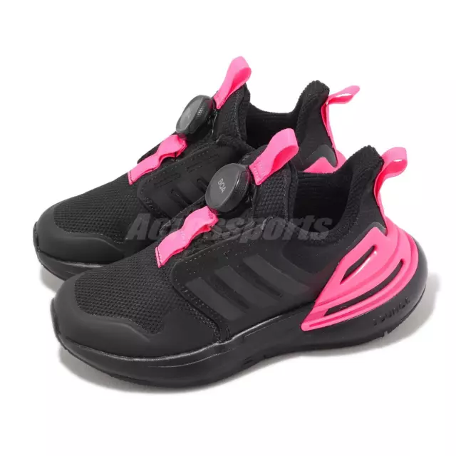 adidas RapidaSport Boa K Black Shock Pink Kids Preschool Running Shoes IF0370