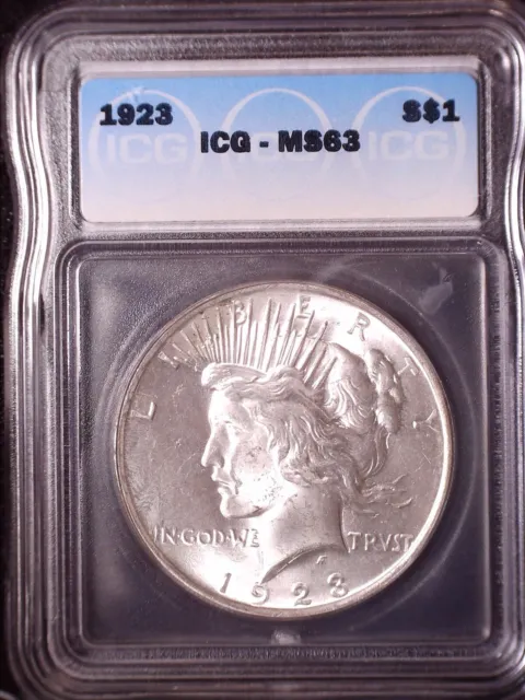 1923 Peace $ ICG MS63 and VAM 1DD (Die Break Neck) BU See Pic &VAM Info