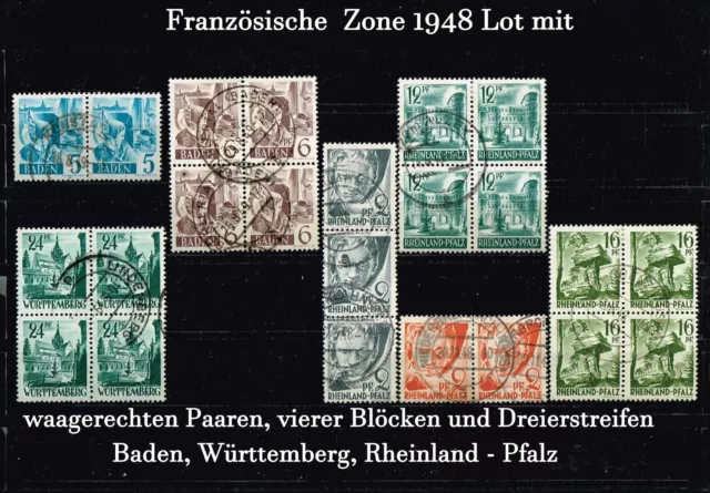 Französische Zone 1948 LOT gestempelt siehe Bild und Beschreibung(E335)