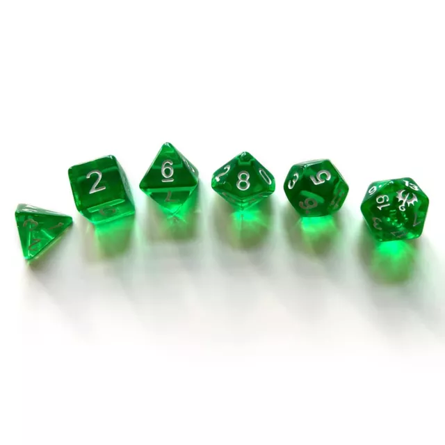Dragonbane: Dice Set - 6 Piece Green Transparent Dice Set, Free League Publishin